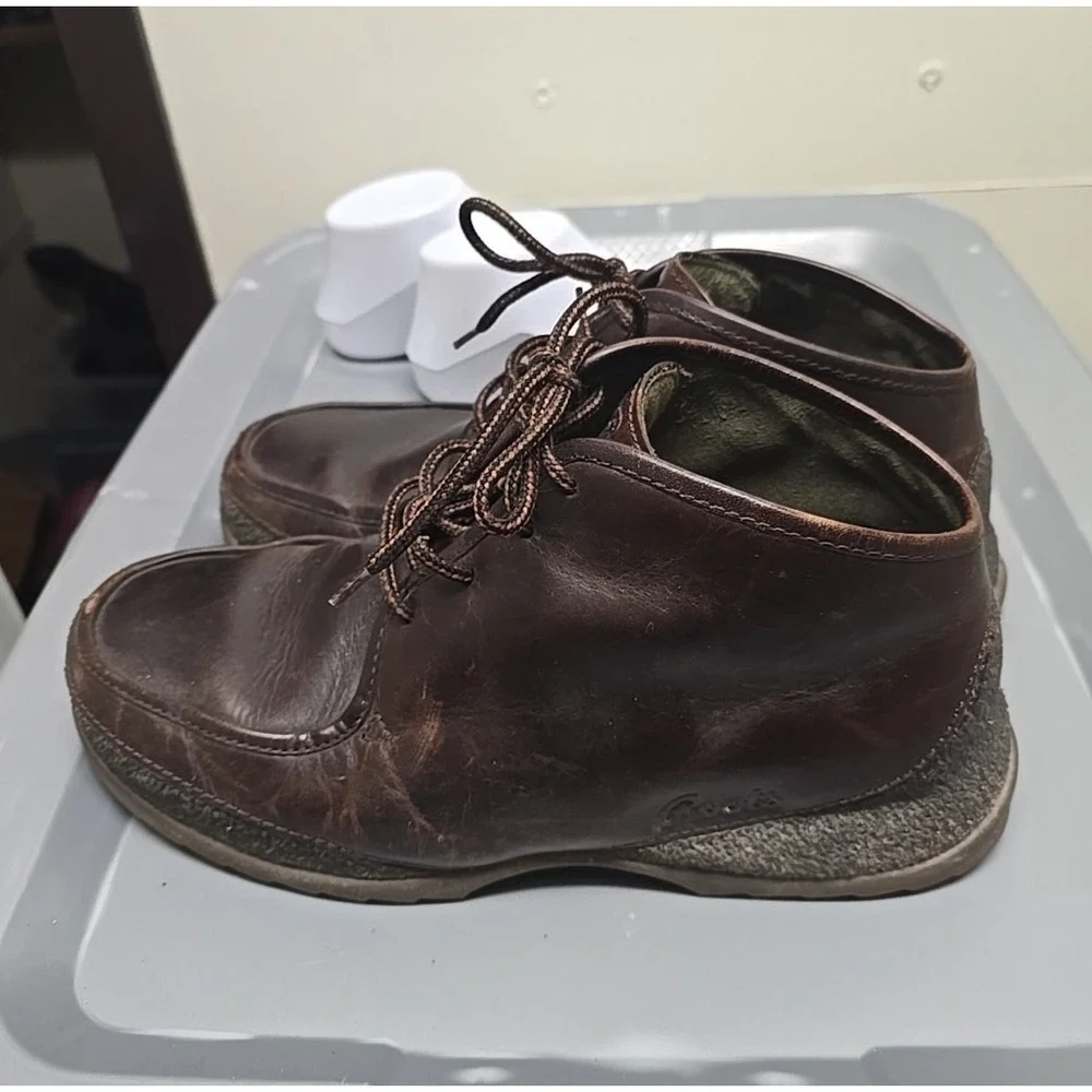 Roots MC031CM Brown Leather Lace Up Work‎ Casual Chukka Boots Men's Size 10M